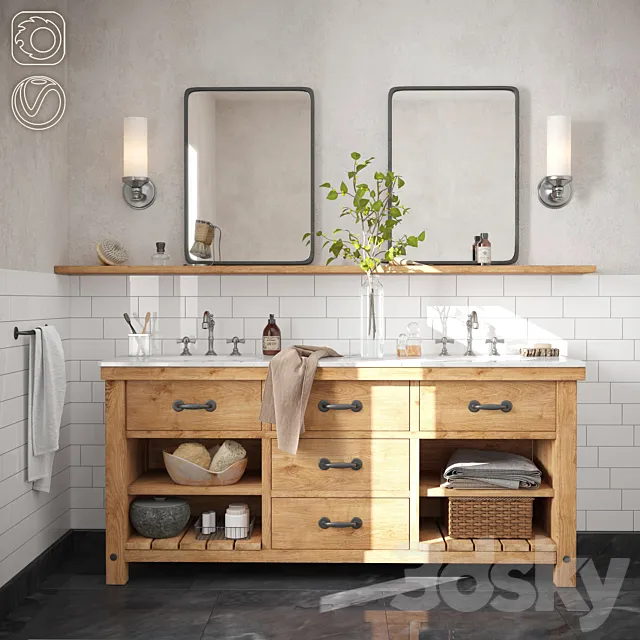 Pottery Barn Double Sink Vanities 3ds Max