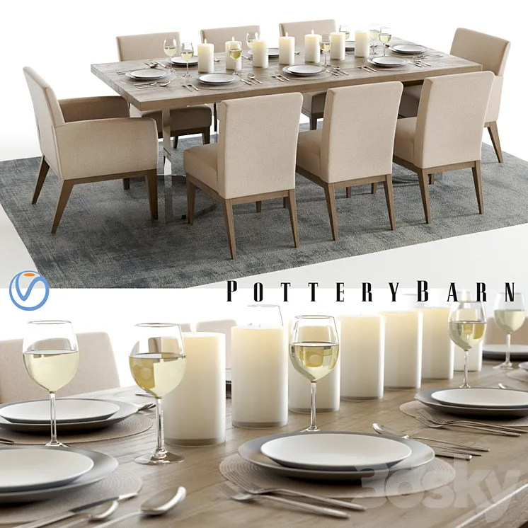 Pottery Barn Durham and Sadie 3DS Max