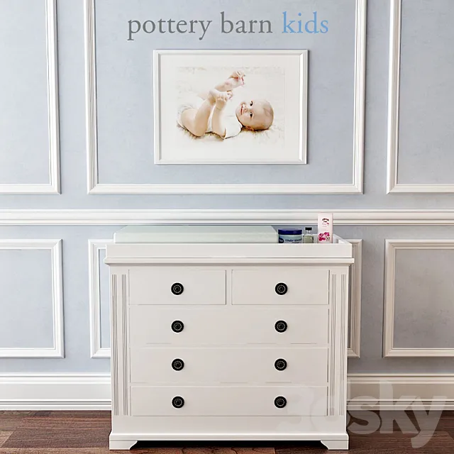 Pottery Barn Fiona Dresser & Topper Set 3DS Max Model