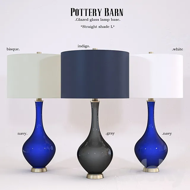 Pottery Barn Glazed Glass Lamp 3ds Max