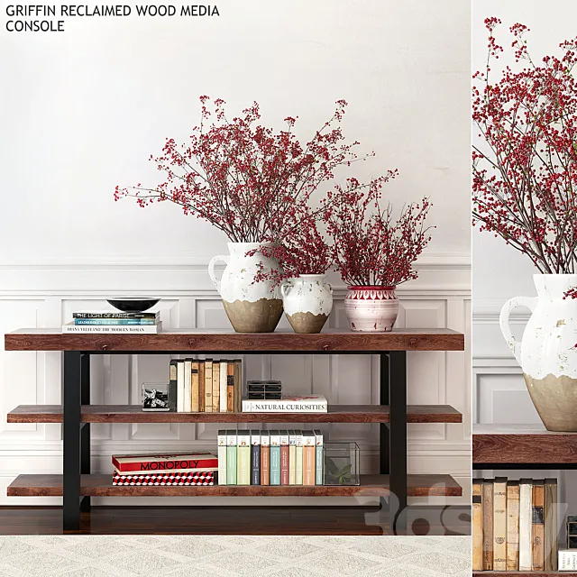 Pottery barn GRIFFIN RECLAIMED WOOD MEDIA CONSOLE 3DSMax File