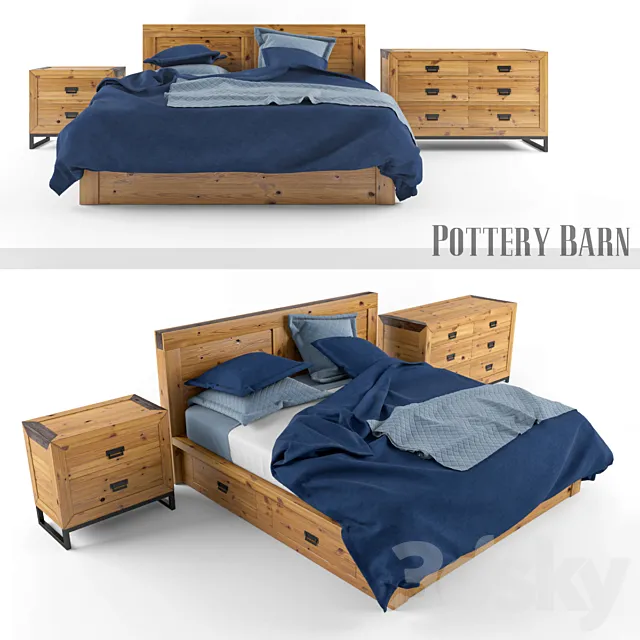 Pottery Barn hendrix bed set 3DSMax File
