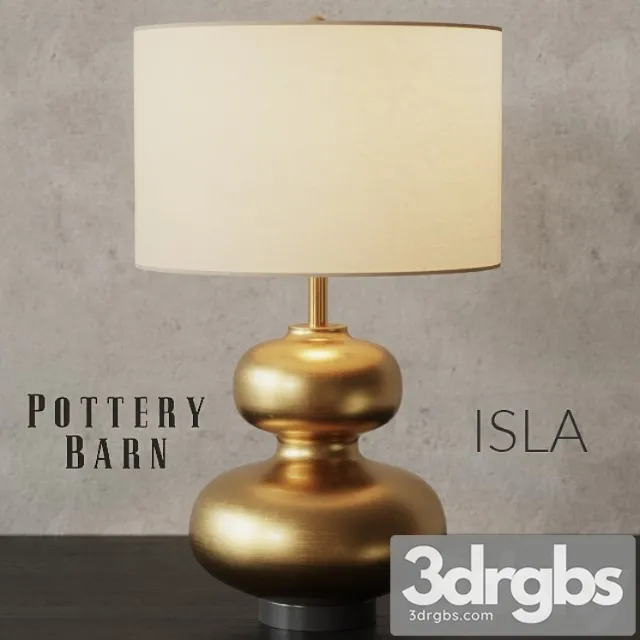 Pottery Barn Isla Curvy Brass Table Lamp 3dsmax Download