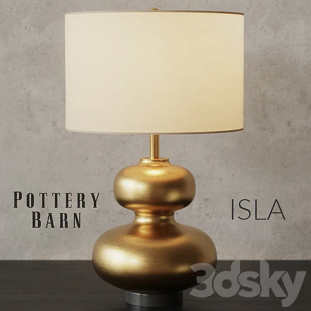 Pottery Barn ISLA CURVY Brass Table Lamp 3ds Max