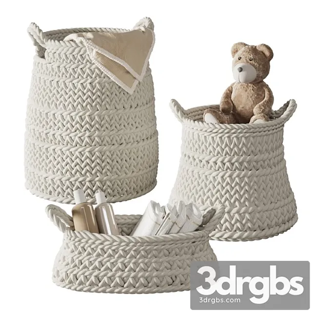 Pottery Barn Ivory Chunky Knit Nursery Storage 3dsmax Download