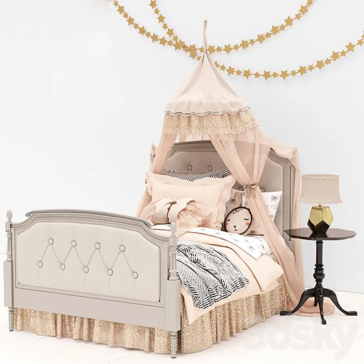 Pottery Barn Kids Blythe Tufted Bed 3DS Max