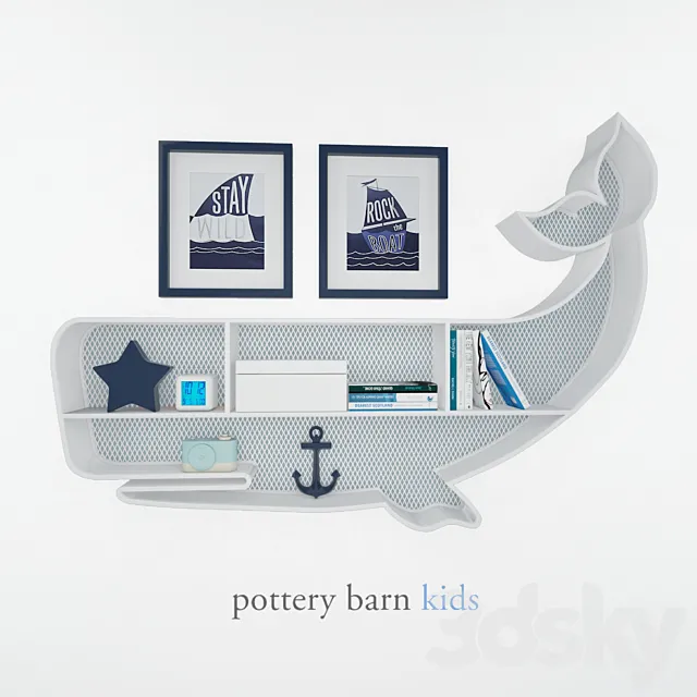 pottery barn kids whale shelf 3DS Max Model