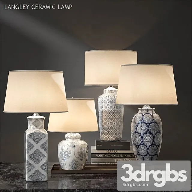 Pottery Barn Langley Ceramic Lamp 3dsmax Download