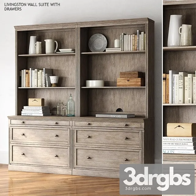 Pottery barn livingston wall suite with drawers 3dsmax Download