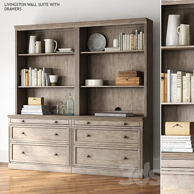 Pottery barn LIVINGSTON WALL SUITE WITH DRAWERS 3DSMax File