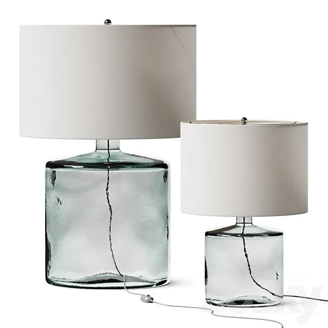 Pottery Barn Mallorca Recycled Glass Table Lamps 3DSMax File