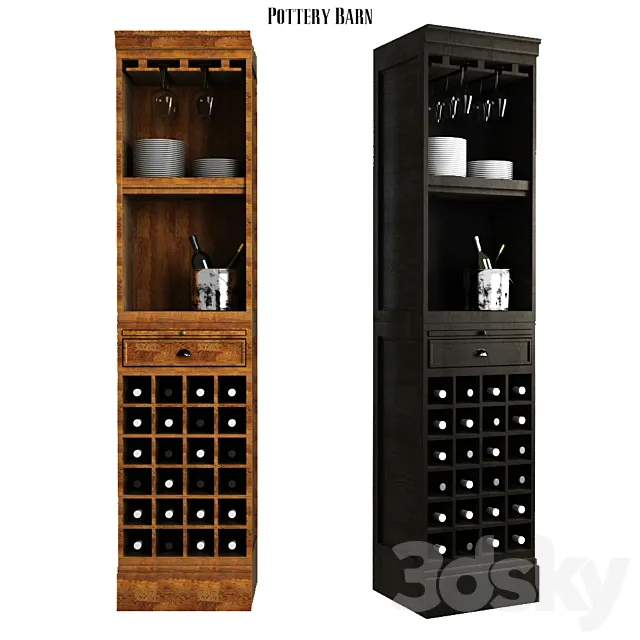 Pottery barn Modular Bar With Wine Grid Tower 3DS Max Model