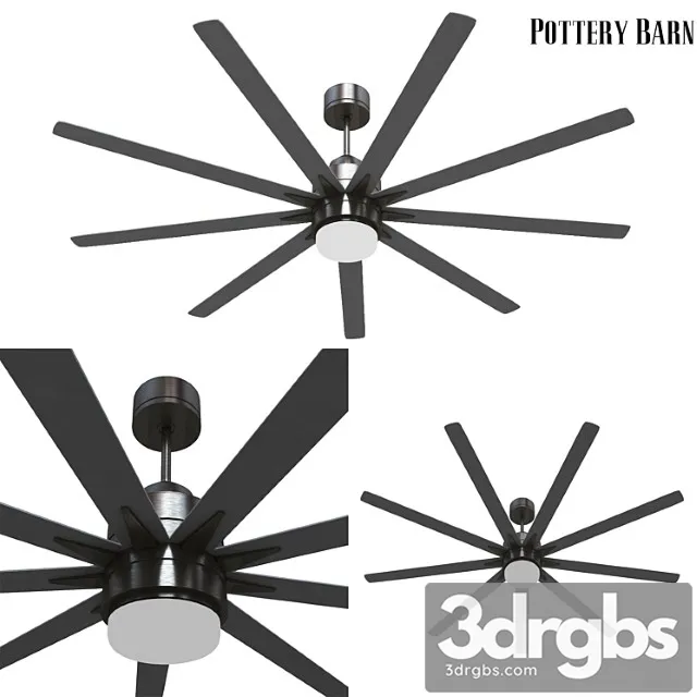 Pottery barn odyn indooroutdoor ceiling fan brushed nickel with brushed nickel blades