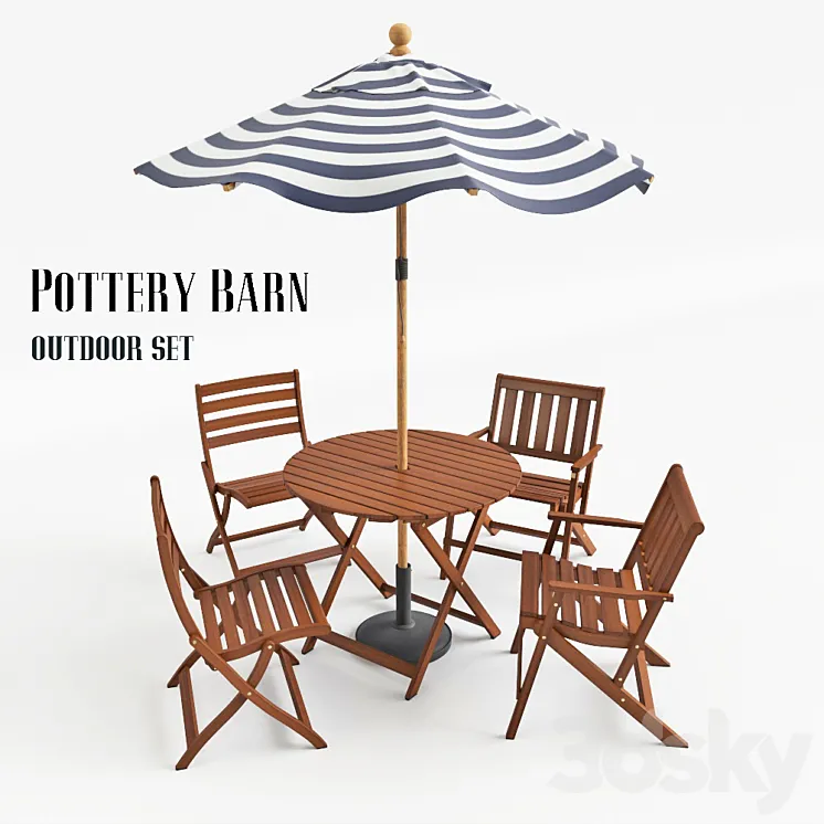 Pottery Barn Outdoor Set 3DS Max