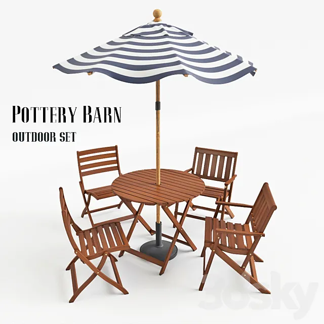 Pottery Barn Outdoor Set 3DSMax File