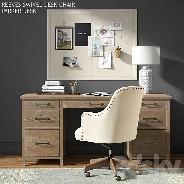 Pottery barn PARKER DESK 3DSMax File