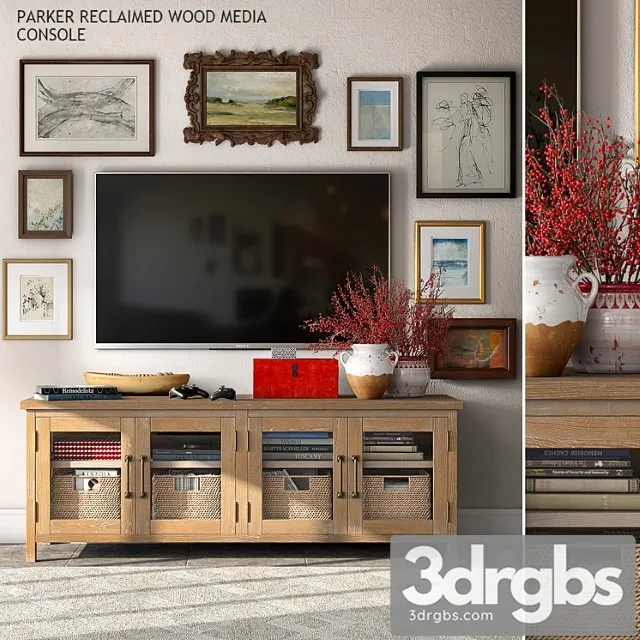 Pottery barn parker media console 2 3dsmax Download