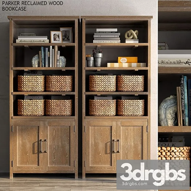 Pottery barn parker reclaimed wood bookcase 2 3dsmax Download