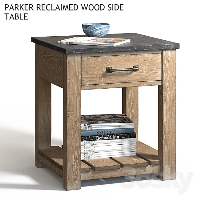 Pottery barn PARKER RECLAIMED WOOD SIDE TABLE 3DSMax File