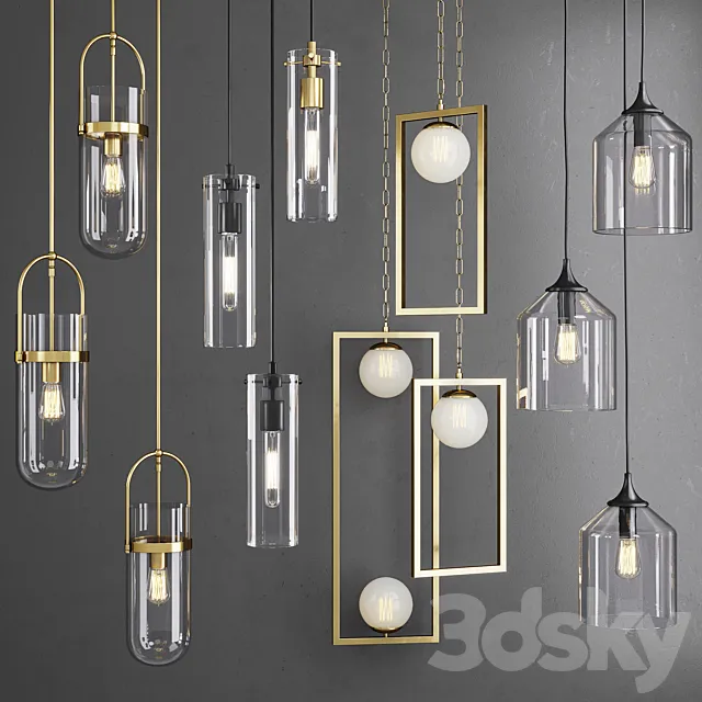 Pottery Barn Pendant Lighting Collection 3DS Max Model
