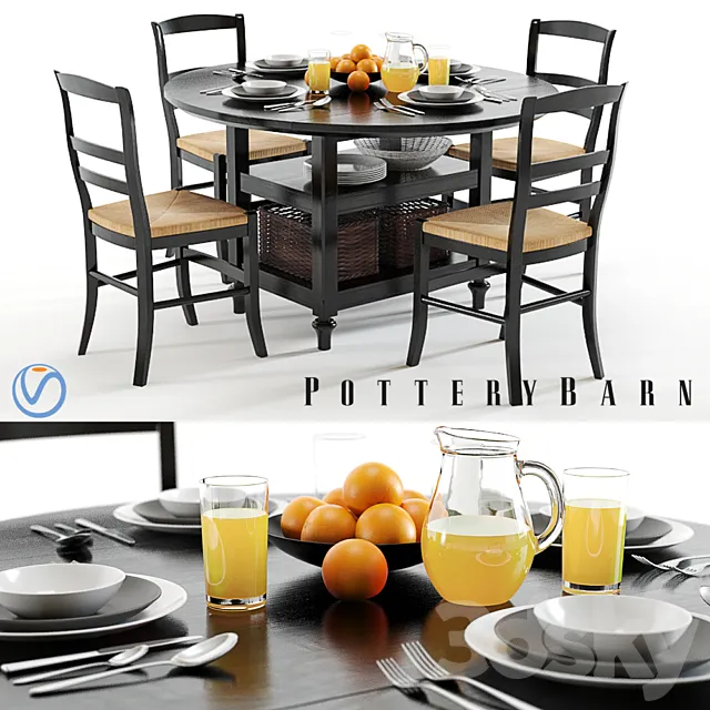 Pottery Barn Shayne and Isabella black 3ds Max