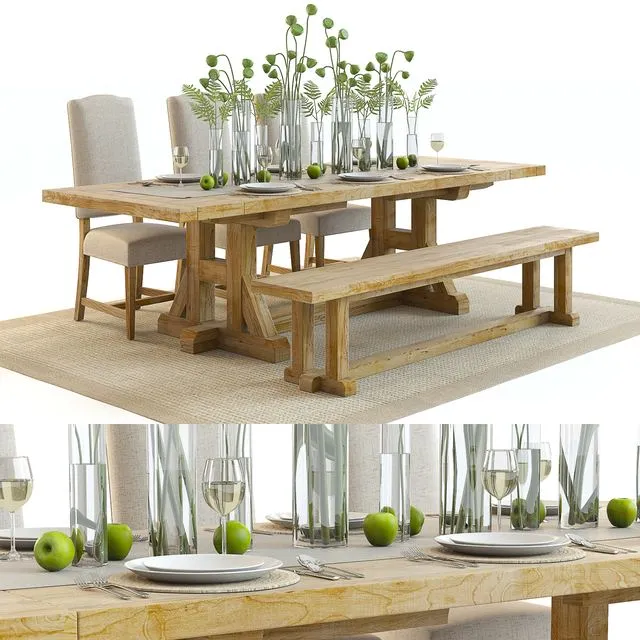 Pottery Barn Stafford Set 2 3dsMax Model