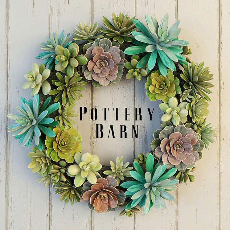 Pottery Barn Succulent Wreath 3DS Max
