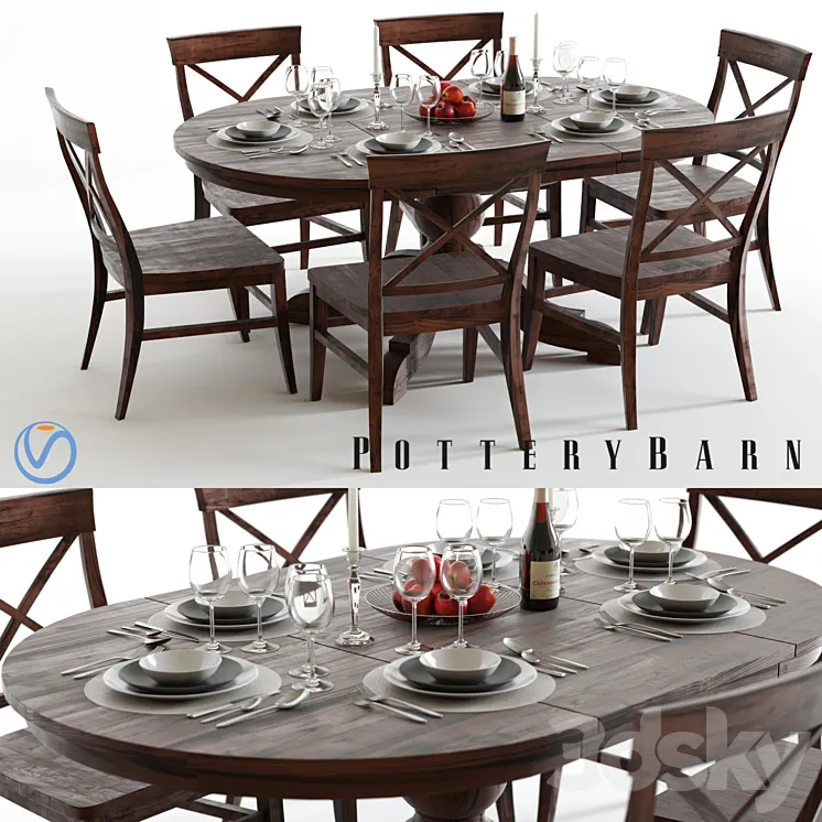 Pottery Barn Sumner and Aaron 3DS Max