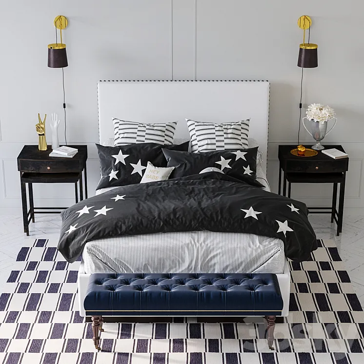 Pottery Barn. The Emily & Meritt bedroom collection 3DS Max