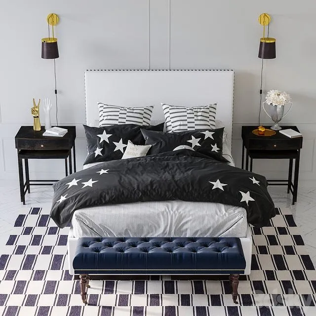 Pottery Barn. The Emily & Meritt bedroom collection 3dsMax Model