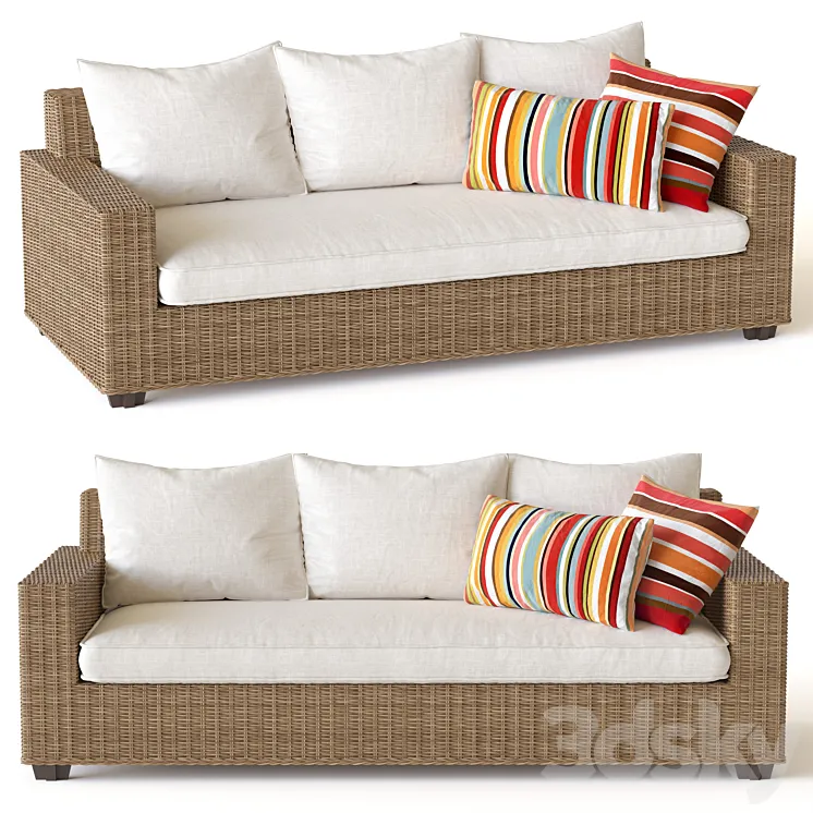 Pottery barn torrey sofa 3DS Max