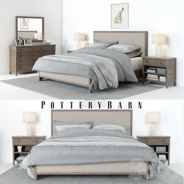Pottery Barn Toulouse Bedroom set 3dsMax Model