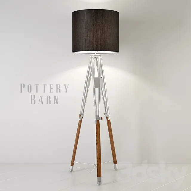 Pottery Barn tripod floor lamp 3DSMax File