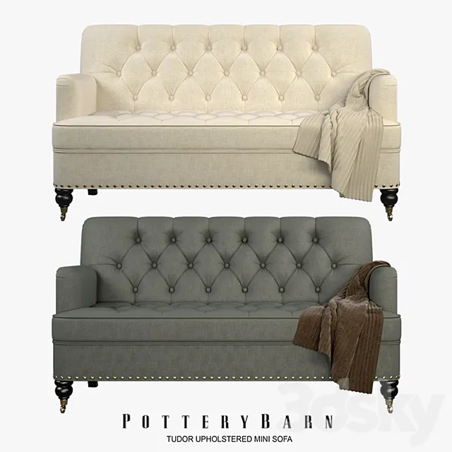 Pottery Barn – Tudor Upholstered Mini Sofa 3ds Max
