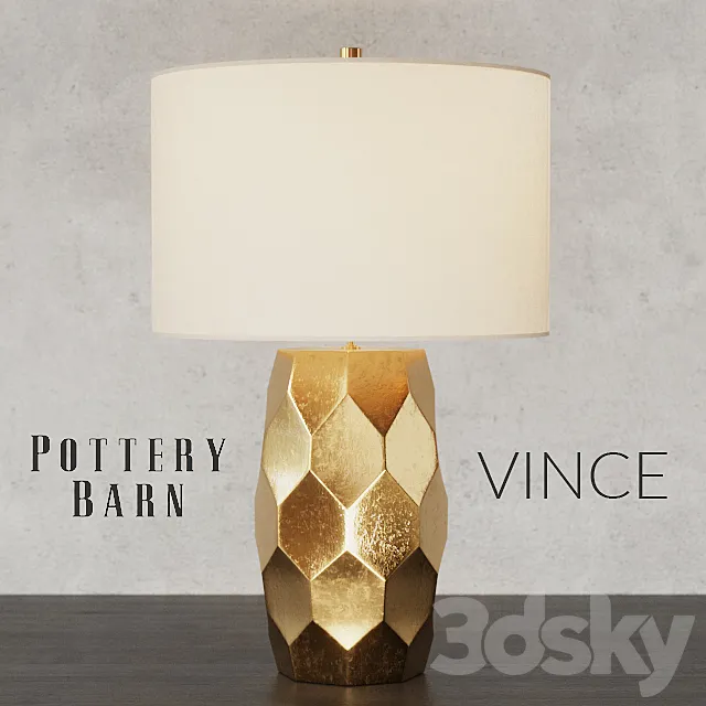 Pottery Barn VINCE Faceted Table Lamp 3DSMax File