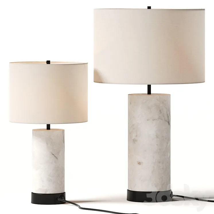 Pottery Barn Windham Alabaster Table Lamps 3DS Max