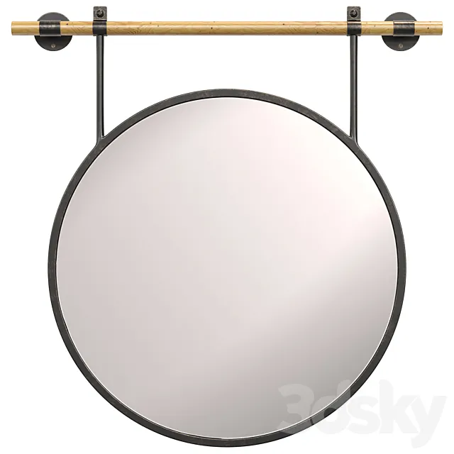 Pottery Barn_Cooper Circle Mirror 3ds Max