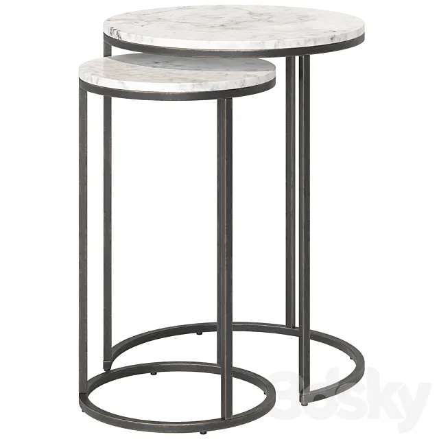 Pottery Barn_Delaney Side Table 3DS Max Model