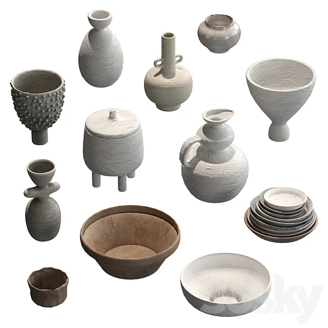 Pottery set v1 3DSMax File