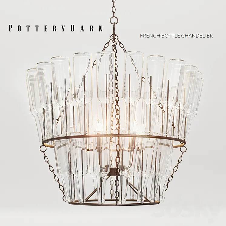 Potterybarn French bottle chandelier 3DS Max