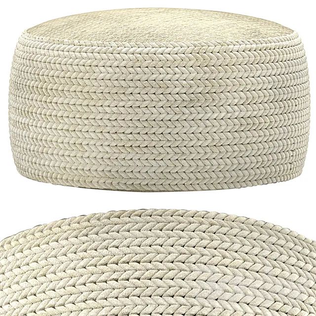 pouf Hira Natural Ivory Ottoman 3ds Max