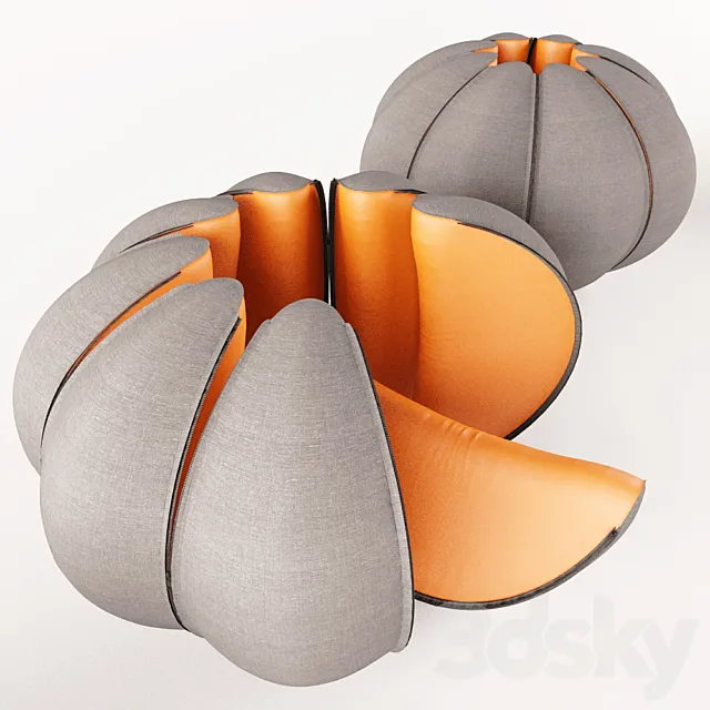 pouf in the form of mandarin 3DS Max Model