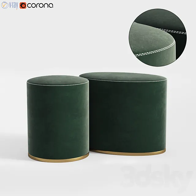 Pouf Set Gallotti & Radice 3ds Max