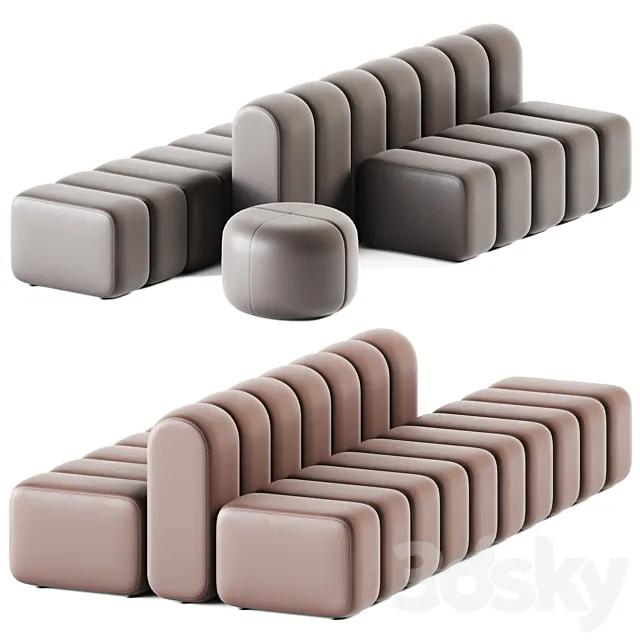Pouf Sets Bob Hide by Bla Station 3DS Max Model