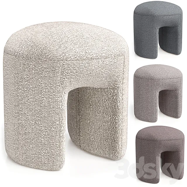 Pouf Shaggy by Ogogo 3DS Max Model