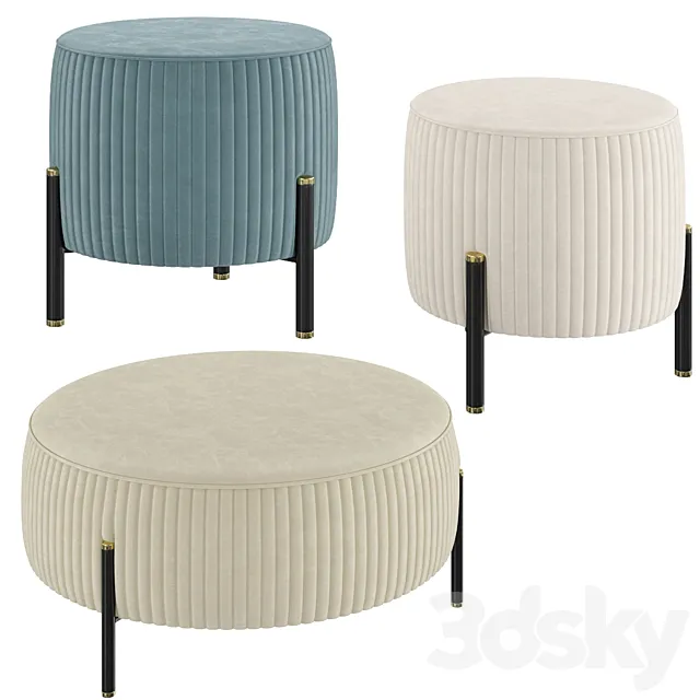 Pouf Toulouse 3ds Max