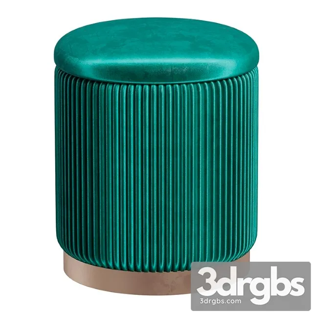 Pouffe With Drawer Beatrice Glossy Velor in 4 Colors 3dsmax Download