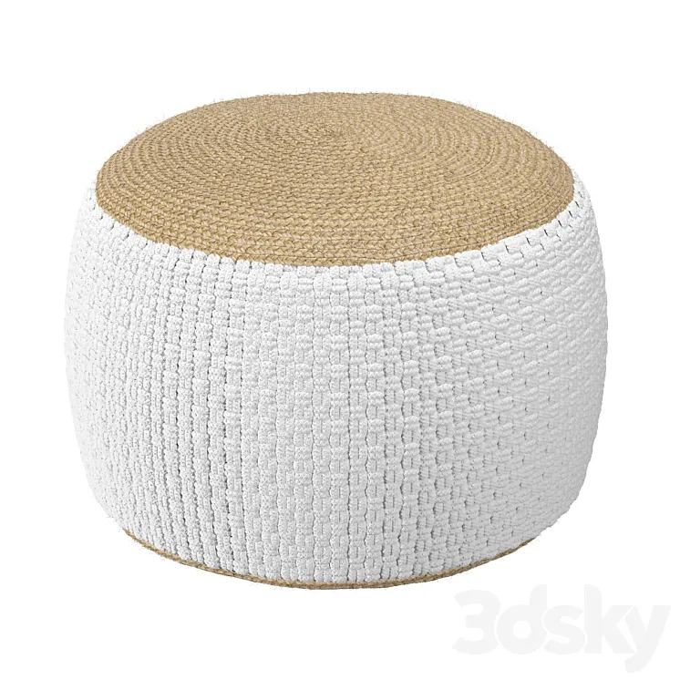 Pouffe woven from jute and cotton Knot 3DS Max Model