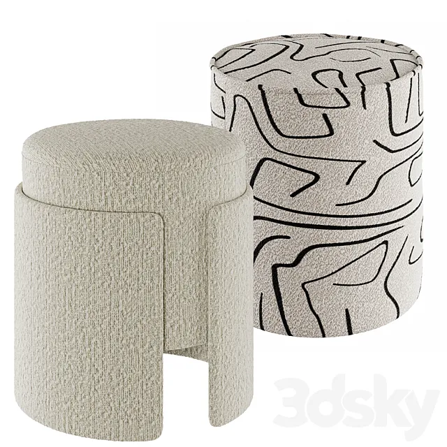 Poufs Mebel Made 3DS Max Model