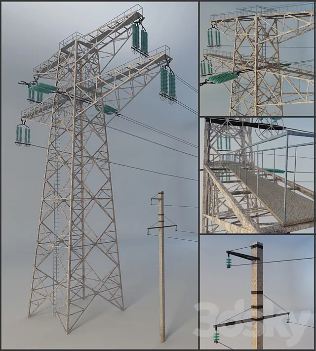 Power transmission line 3DS Max Model